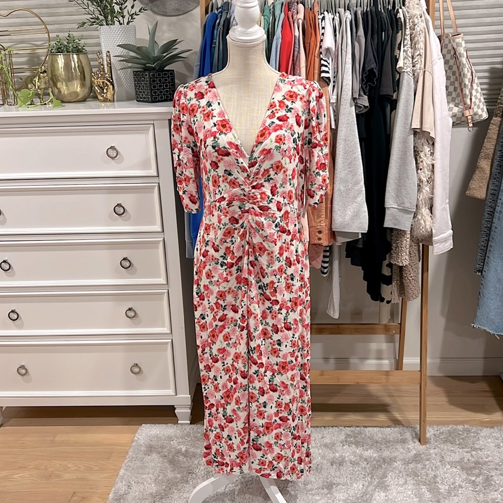 Old Navy Red and Pink Floral Dress size Large NWT